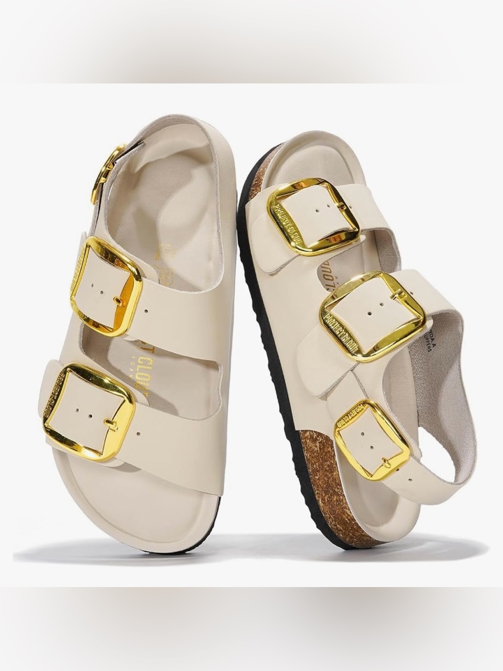 PROJECT CLOUD Genuine Leather Big Buckle Sandals 9